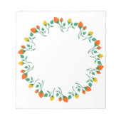 Bloc-note Cadre rond floral avec fleurs de rose jaune et rou (Devant)