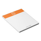 Bloc-note Cadre rond initial monogrammé à clé grecque et cit (Incliné)
