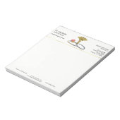 Bloc-note Caducée d'or & Stéthoscope avec cœur Medical (Tourné)