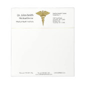 Bloc-note Caducée en or Médicale professionnel (Devant)