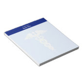 Bloc-note Caducée Médical & En-tête Bleu Simple (Incliné)