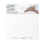 Bloc-note Caduceus Copper Rose Gold Luxe Marbre Médicale (Devant)
