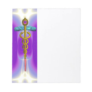 Bloc-note CADUCUS, améthyste d'or éclatant violet, blanc