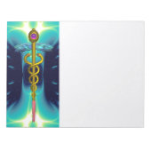 Bloc-note CADUCUS, améthyste d'or vibrant turquoise bleu, bl (Devant)