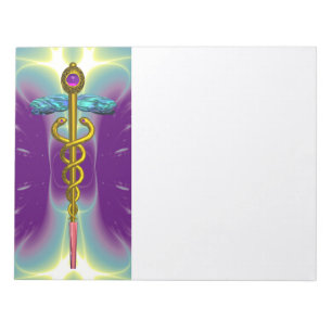 Bloc-note CADUCUS, améthyste d'or vif rose violet, blanc
