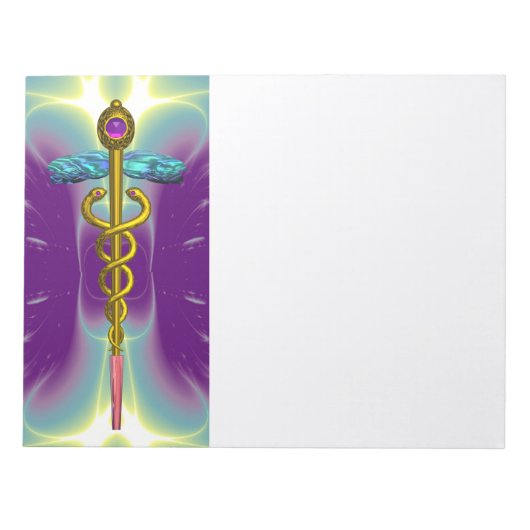 Bloc-note CADUCUS, améthyste d'or vif rose violet, blanc (Devant)