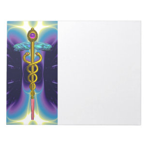 Bloc-note CADUCUS, améthyste d'or vif violet bleu, blanc