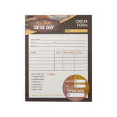 Bloc-note Café Café Café | Formulaire facture de commande de (Tourné)