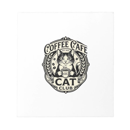 Bloc-note Café Café Chat Drôle Chat Graphique - Café Café Ca (Devant)