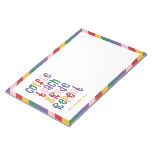 Bloc-note Café, enseigner, grade, répéter la typographie pro (Incliné)