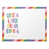 Bloc-note Café, enseigner, grade, répéter la typographie pro (Devant)