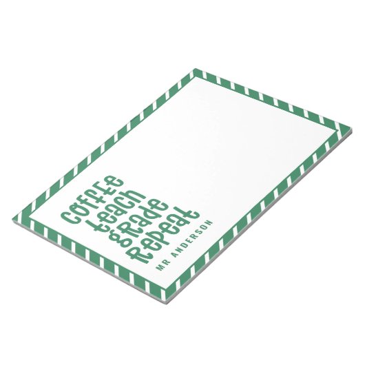 Bloc-note Café, enseigner, grade, répéter professeur de typo (Incliné)