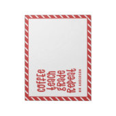 Bloc-note Café, enseigner, grade, répéter professeur de typo (Tourné)