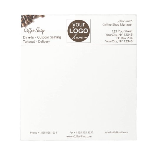 Bloc-note Café Rustique Café Café Boutique Commerce Votre lo (Devant)