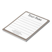 Bloc-note Café Simple Marron Rétro Ajoutez Votre Nom Ligné (Tourné)