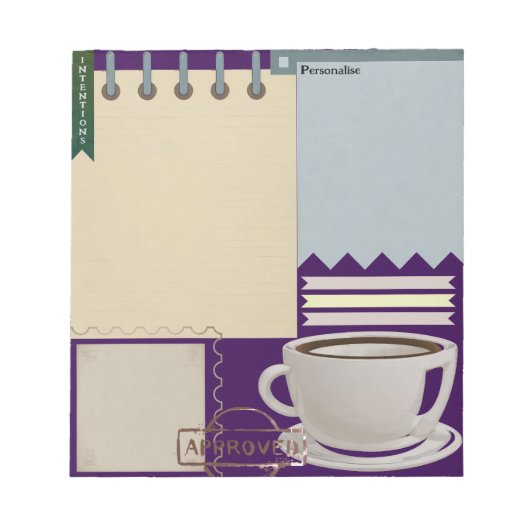 Bloc-note Café Teacup Notes d'information personnelle Scrapb (Devant)