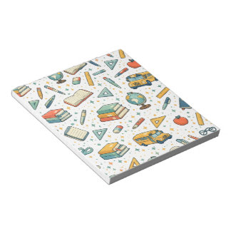 Bloc-note Cahier à motif de fournitures scolaires pour la re
