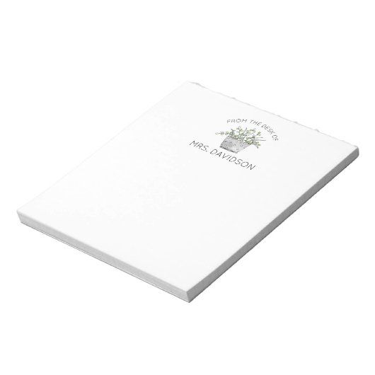 Bloc-note Cahier Cadeau Enseignant Plante en Pot (Tourné)