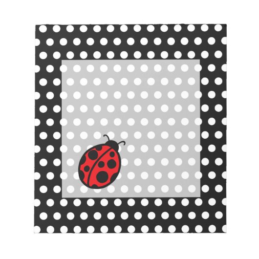 Bloc-note Cahier coccinelle pois noirs (Devant)