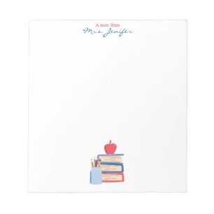 Bloc-note Cahier Coloré Crayon & Pomme Enseignante de Matern