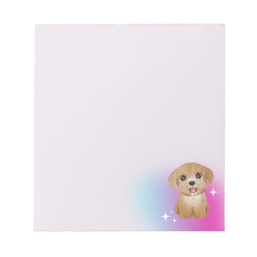 Bloc-note Cahier Cute Puppy avec un fond de couleur douce (Devant)