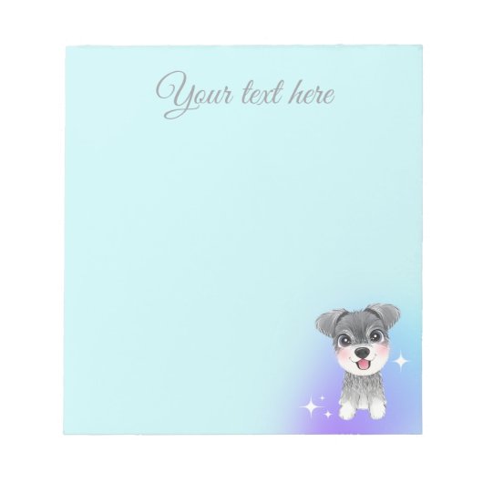 Bloc-note Cahier Cute Puppy avec un fond de couleur douce (Devant)