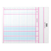 Bloc-note Cahier de comptabilité à papier avec monogramme et (Devant)