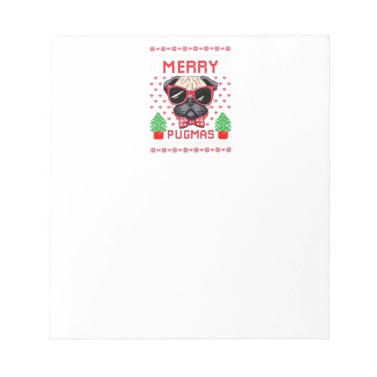 Bloc-note Cahier de Joyeux Pug Noël (Devant)