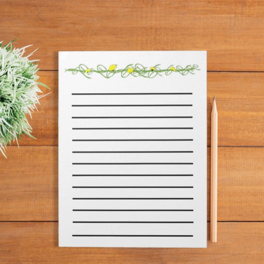 Bloc-note Cahier de notes à lignes sombres Pissenlits