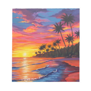 Bloc-note Cahier de notes Coucher de soleil tropical