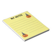 Bloc-note Cahier de notes Halloween mignon avec citrouille (Incliné)