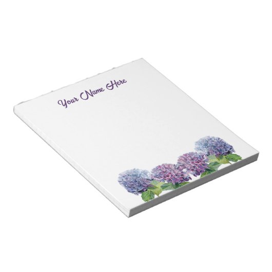 Bloc-note Cahier de notes Hydrangeas Saphir Bleu (Incliné)