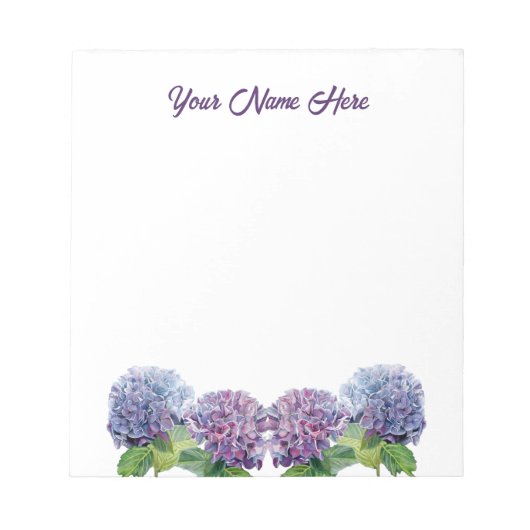 Bloc-note Cahier de notes Hydrangeas Saphir Bleu (Devant)