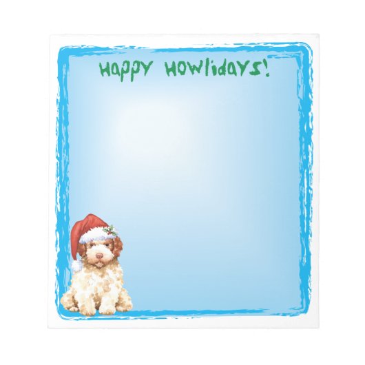 Bloc-note Cahier de notes Joyeux Howlidays Lagotto Romagnolo (Devant)