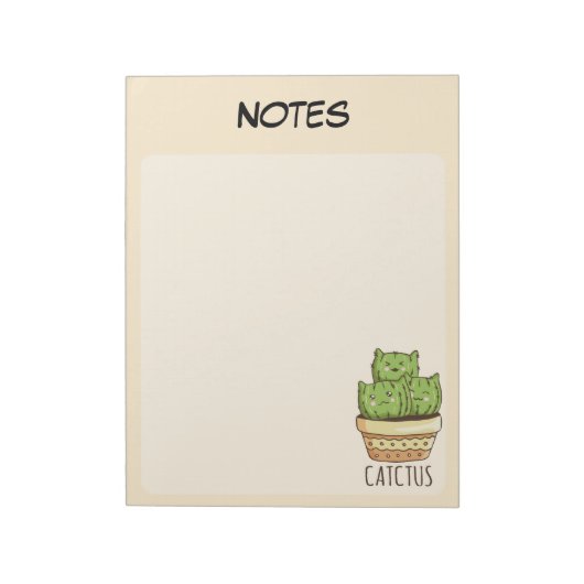 Bloc-note Cahier de notes ligné avec cactus en pot botanique (Tourné)
