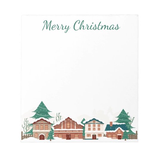 Bloc-note Cahier de notes Maisons de ville de Noël Hiver aqu (Devant)