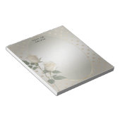 Bloc-note Cahier de notes Roses Blanches Cœurs Dorés (Incliné)