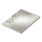 Bloc-note Cahier de notes Roses Blanches Cœurs Dorés (Tourné)