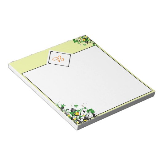 Bloc-note Cahier de notes Roses jaunes (Incliné)