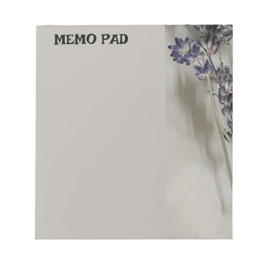 Bloc-note Cahier de notes Tiges de lavande avec reflets gris (Devant)