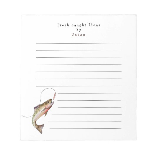 Bloc-note Cahier de pêche personnalisé drôle (Devant)
