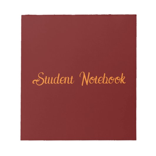 Bloc-note Cahier d'élève à fond rouge foncé 40 pages (Devant)