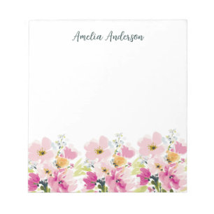 Bloc-note Cahier Fleurs Romantiques Professeure Jolie