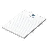 Bloc-note Cahier ligné à ruban bleu de Prusse simple avec no (Tourné)