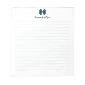 Bloc-note Cahier ligné à ruban bleu de Prusse simple avec no (Devant)
