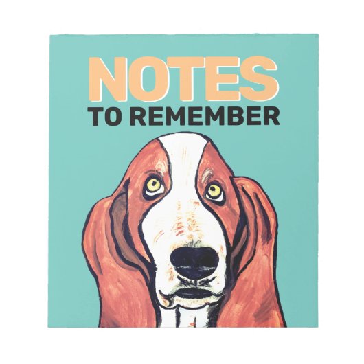 Bloc-note Cahier Mignon Basset Hound (Devant)