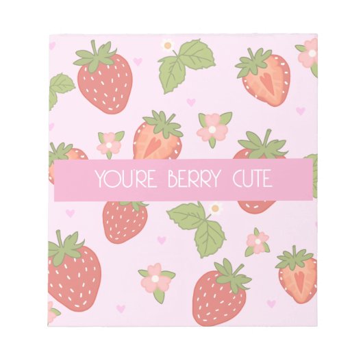 Bloc-note Cahier Rose Fraise Mignon (Devant)