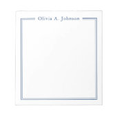 Bloc-note Cahier simple élégant moderne bleu blanc (Devant)