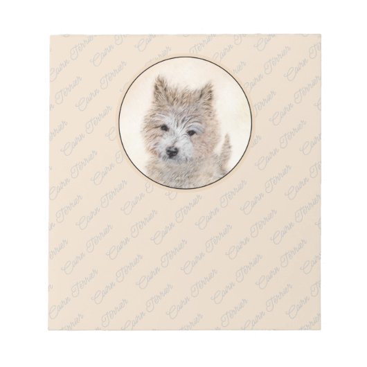 Bloc-note Cairn Terrier Peinture Chiot - Art Chien original (Devant)