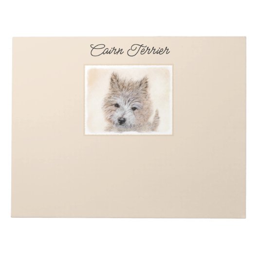 Bloc-note Cairn Terrier Peinture Chiot - Art Chien original (Devant)